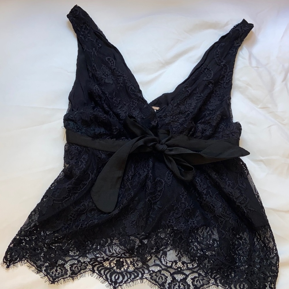 Free people Navy blue lace free people shirt